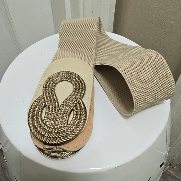 TY belt Women Elastic Stretchy Waist Belt in Vintage Style Twisted Buckle 🌴 - Picture 3 of 5